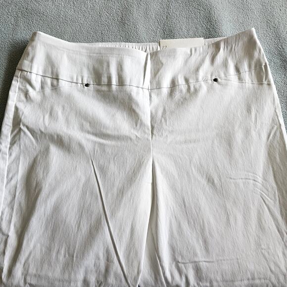 Est. 1946 White Capris Mid-Rise Cropped Pants Size 12 Contemporary Stretch NEW - Picture 5 of 9